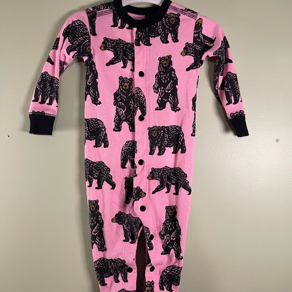 Pink Bear Print Kids Bodysuit